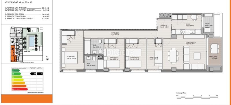 Piso en calle calle vicente miguel carceller 9 vivienda originalmente de 4 habitaciones, actualmente convertida en 3 dormitorios para disfrutar de un salón comedor mucho más amp en Valencia - Imagen 10