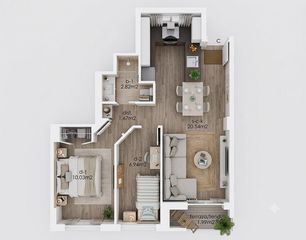 Pis  Malaga. Piso en venta en vereda, 2 dormitorios.