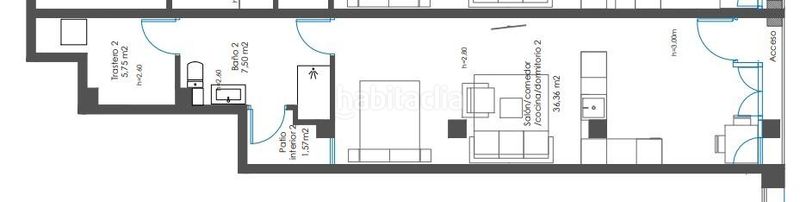 Planta baja promoción de 5 viviendas reformadas tipo loft en nou moles en Valencia - Imagen 14