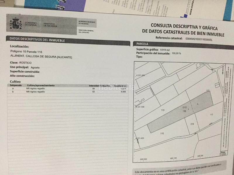 Foto 0f092cdd-0e22-4917-af9d-f5d700632f52. Fondo rustico in Callosa de Segura