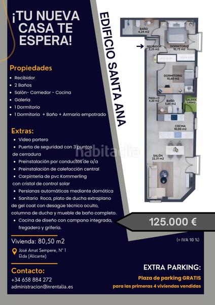 Foto 4bd0e508-9718-44e9-a1c7-0b98b025e3c6. Piccolo appartamento con parcheggio in Centro Elda