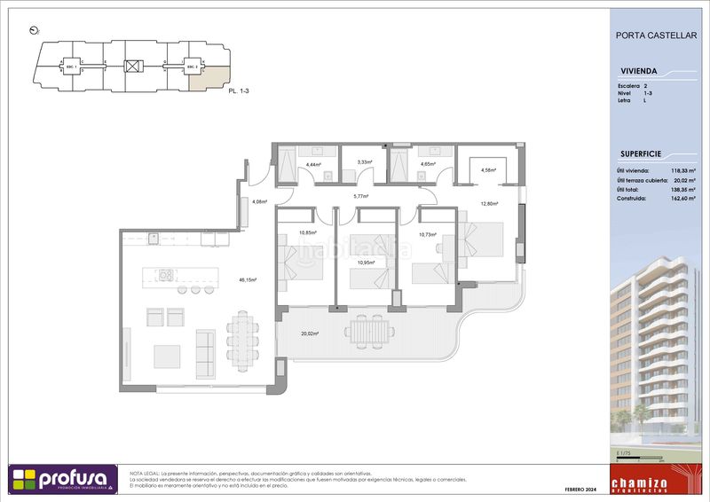 Foto 6b54be28-12d1-4dcc-adf3-50f3be9b2faa. Pis 163m<sup>2</sup> amb calefacció aparcament piscina a Juan Carlos I Murcia