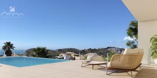 Chalet à Cumbre del Sol. Villa moderna con fantásticas villas al mar en urbanización cumb