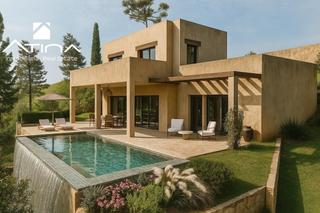 Xalet a Partida Comunes-Adsubia. Impresionante villa de estilo ibicenco en un entorno natural con