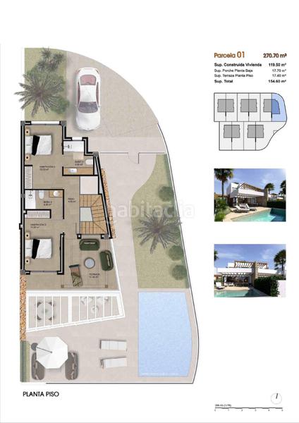 Foto 0b3363df-0b93-4d9b-95bd-afa61d90e16f. Chalet gran villa de lujo pareada de 3 dorm y 3 baños con parcela y piscina privada y vistas frente al campo de golf en Monforte del Cid