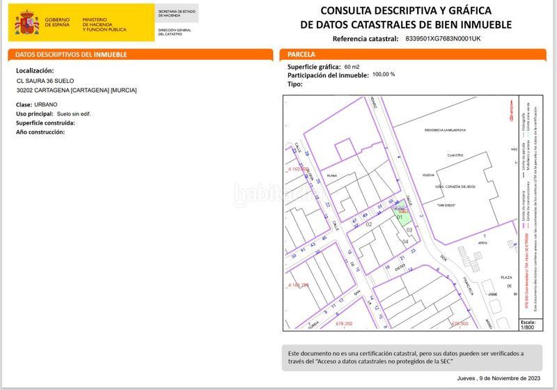 Foto 6e2c15ab-7d24-404b-a44b-f888268bd538. Terreno residencial en calle yeseras 8 terreno edificable en Cartagena