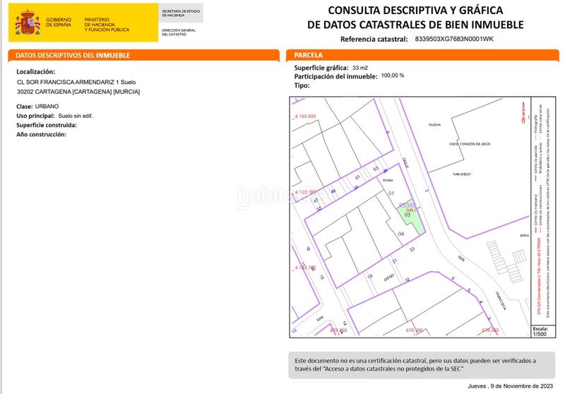Foto a17fa959-4df9-45b8-823e-0d94d06998ea. Terreno residencial en calle yeseras 8 terreno edificable en Cartagena