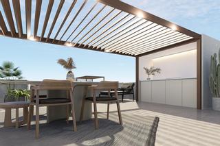 Casa in Pilar de la Horadada Ciudad. Bungalows de obra nueva con piscina comunal en pilar de la horad