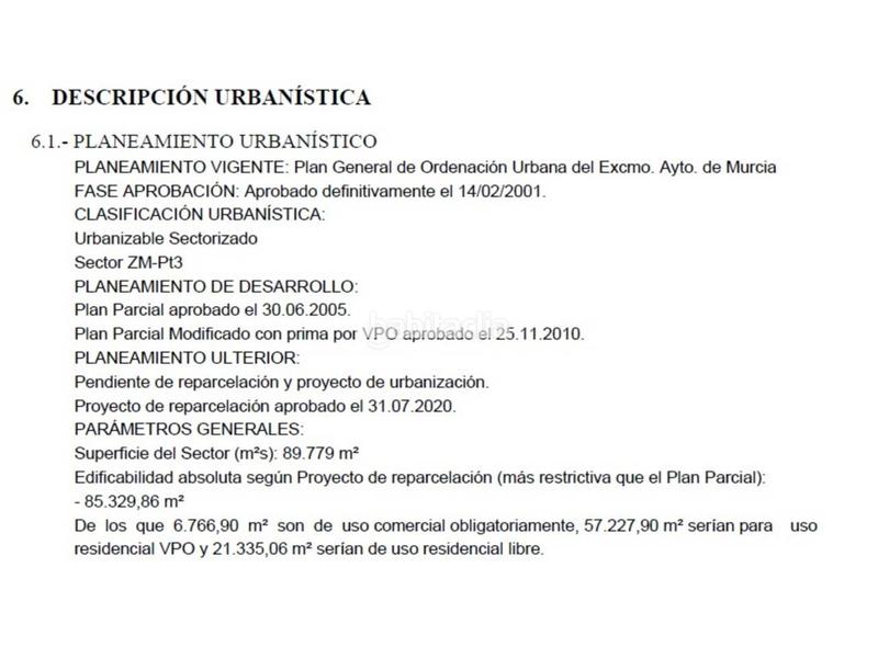 Foto d0b86d25-e1a0-4d54-ab67-f90035aeed8b. Terreno residencial terreno en venta en Puente Tocinos, capital en Murcia
