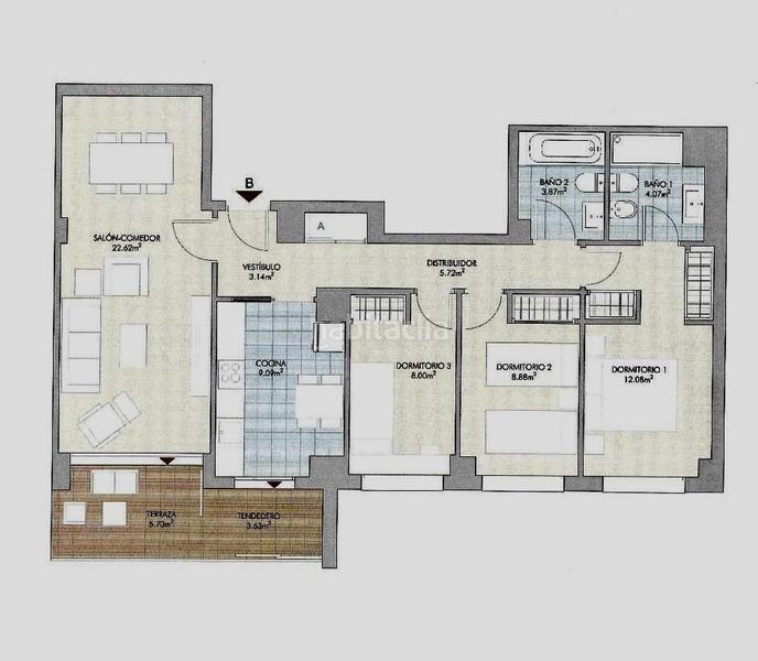 Foto b34fcb33-6f7b-43ff-bce5-05bc770cfbe4. Miete etagenwohnung mit parking pool in Malilla Valencia