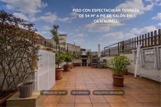 Pis a Ca n'Aurell. Piso con espectacular terraza de 54 m a pie de salón en ca naure