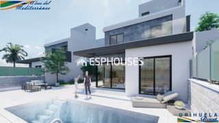 Xalet a Pilar de la Horadada Ciudad. Villa con piscina privada, solarium y garaje subterráneo en pila