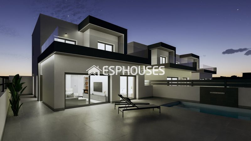 Foto 050d712f-0640-4680-8699-7823b4bf9313. Chalet villa de obra nueva con piscina privada, solárium y sótano en Benijófar